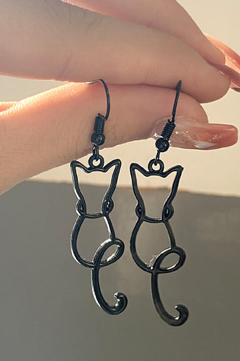 Atomic Gothic Hollow Cat Earrings