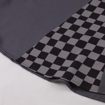 Atomic Gray Checkered Vintage Halter Dress