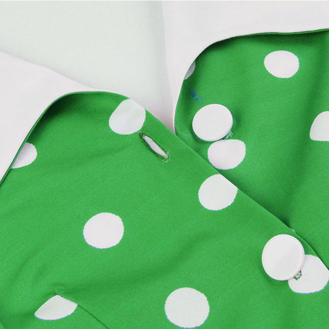 Atomic Green Halter Polka Dot Summer Dress