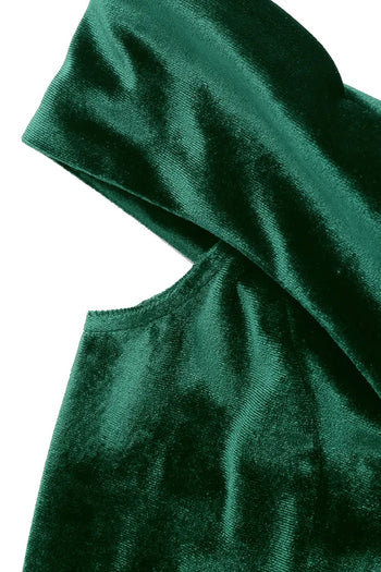Atomic Green Velvet Elegance Vintage Dress