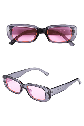 Wear the Atomic Pink & Gray Vintage Retro Rectangle Small Sunglasses for a spectacular look. This pair of sunglasses features a small rectangle frame design, gradient lens, and it's light on the nose.