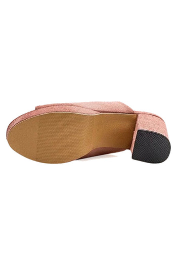 Atomic Pink Peep Toe Mules | Pink Sandals