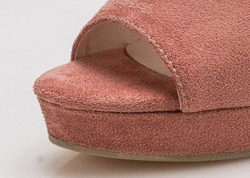 Atomic Pink Peep Toe Mules | Pink Sandals