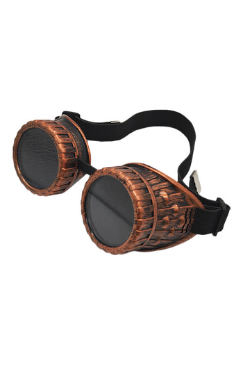 Atomic Red Copper Steampunk Dark Lens Thick Goggles