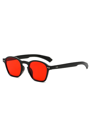 Transform your look by putting on our Atomic Red Retro Square Gradient Sunglasses. This pair of sunglasses features square shaped frame, embellishment on the corner frame, gradient lens, and it's light on the nose.