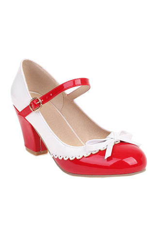 Atomic Red Single Strapped Mary Jane Pumps