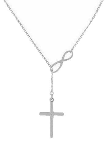 Atomic Silver Infinity Cross Necklace