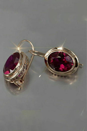 Atomic Silver Plated Ruby Dangle Earrings