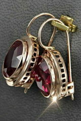 Atomic Silver Plated Ruby Dangle Earrings