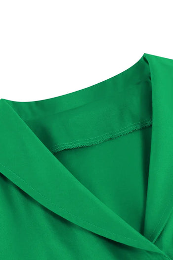 Atomic Solid Green Long Pleated Dress
