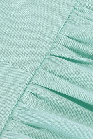 Atomic Solid Light Green Long Pleated Dress