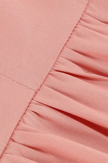 Atomic Solid Pink Long Pleated Dress