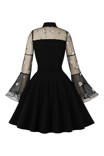 Atomic Vintage Black Floral Party Dress