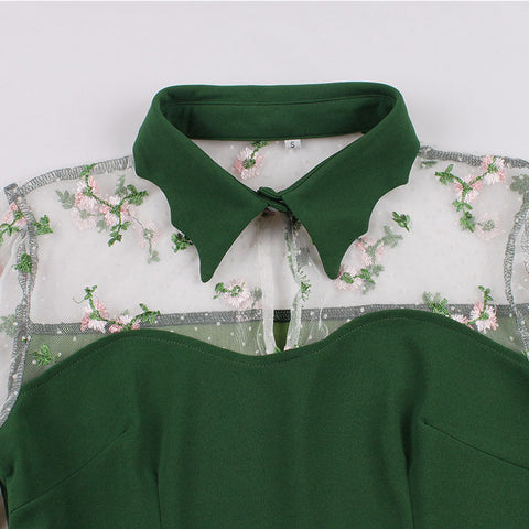 Atomic Vintage Green Floral Party Dress
