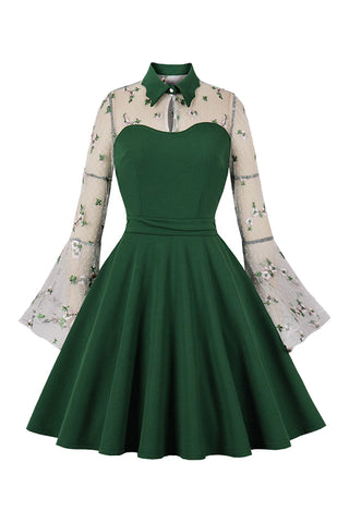 Atomic Vintage Green Floral Party Dress