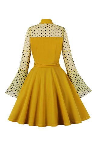 Atomic Vintage Yellow Polka Dot Party Dress