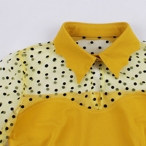Atomic Vintage Yellow Polka Dot Party Dress
