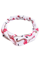Atomic White Flamingo Cross Elastic Headband | Rockabilly Accessories | Retro Accessories
