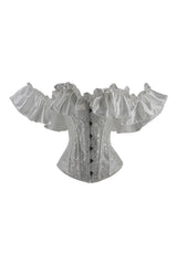 Atomic White Ruffle Off-Shoulder Overbust Corset