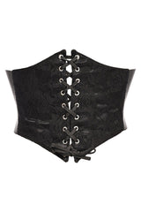 Lavish Premium Black w/ Black Lace Overlay Corset Belt Cincher | Spring Corset Outfit | Gothic Corset Belt