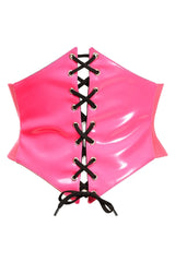 Lavish Premium Hot Pink Patent Corset Belt Cincher | Pink Waist Cincher Corset Outfit