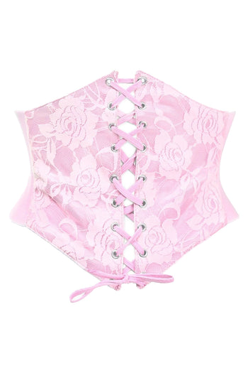 Lavish Premium Light Pink Lace Corset Belt Cincher | Spring Corset Outfit | Spring Corset Waist Cincher
