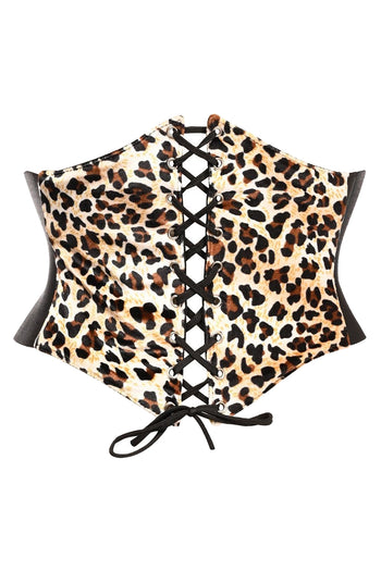 Lavish Premium Velvet Leopard Corset Belt Cincher | Animal Print Corset Belt | Corset Outfit