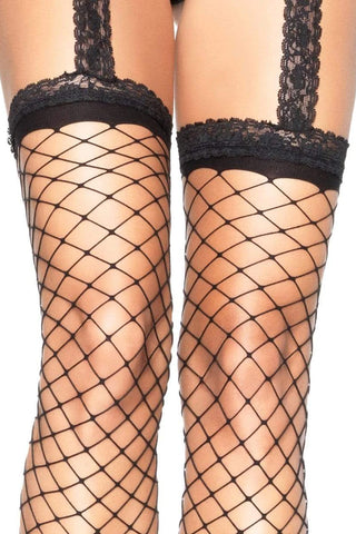 Leg Avenue Plus Size Naomi Net Garter Belt Stocking | Plus Size Fence Net Stockings