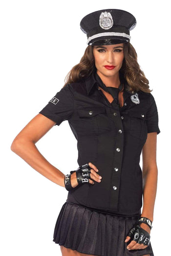 Leg Avenue Police Shirt with Badge Accents and Tie