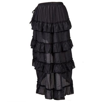 Black Adjustable Ruffle Skirt