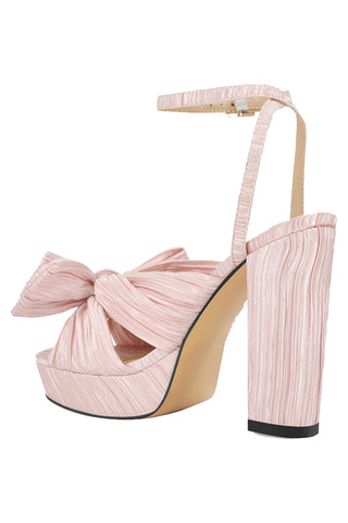 Only Maker Pink Pleated Bow Sandals