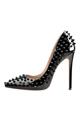 Only Maker Black Studded Patent Leather Pumps