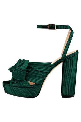 Only Maker Green Pleated Bow Sandals