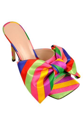 Only Maker Rainbow Bowed Square Sandals