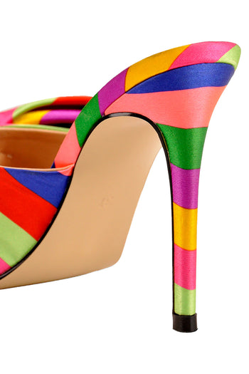 Only Maker Rainbow Bowed Square Sandals