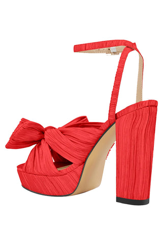 Only Maker Red Pleated Bow Sandals