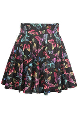 Premium Black Butterfly Stretch Lycra Skirt