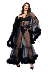 Roma Black Hollywood Glam Luxury Robe