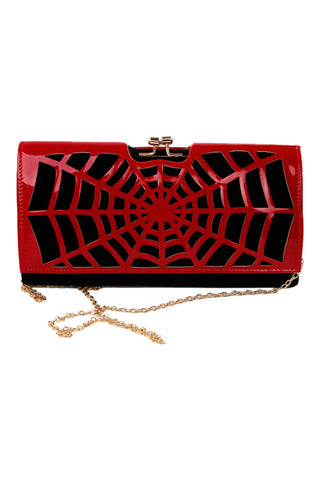 Show Story Red Spider Web Clutch