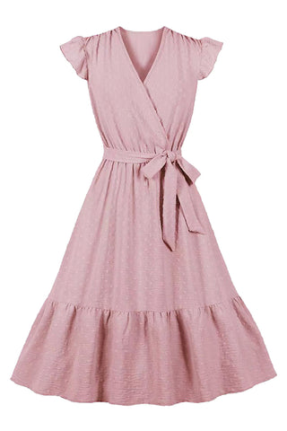 Atomic Pink Summer Swiss Dot Tunic Dress