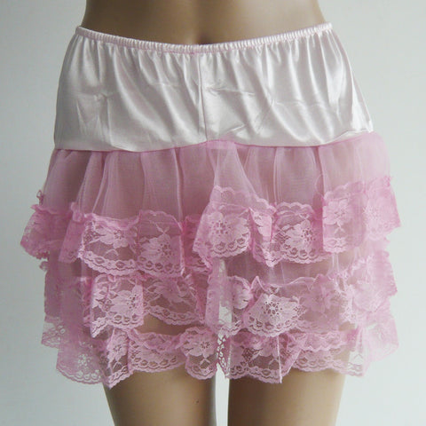 Atomic Pink and White Lace Petticoat