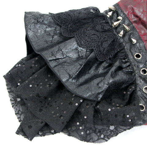 Black Vampire Leather Lace Shrug