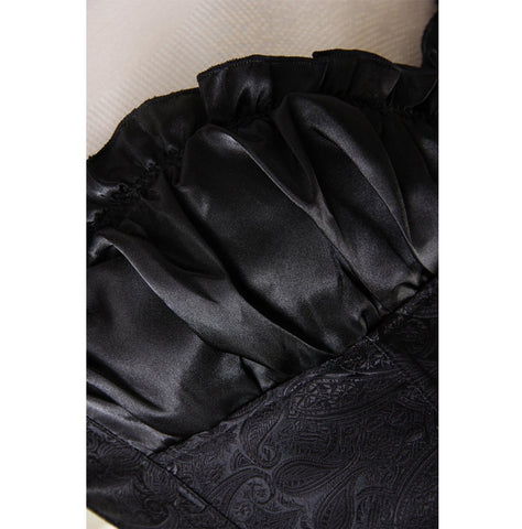 Black Vintage Inspired Brocade Overbust Corset